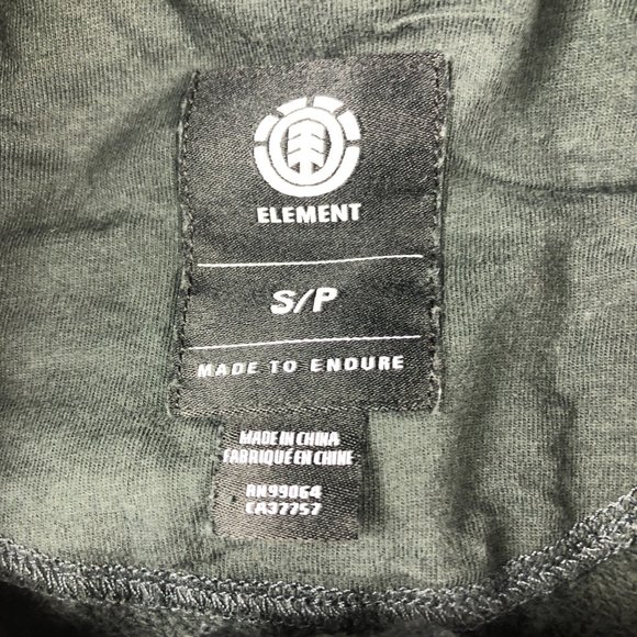 Element Skate Board Sweatshirt Adult Small Dark Grey Embroidered Pullover Hoodie - Picture 6 of 12